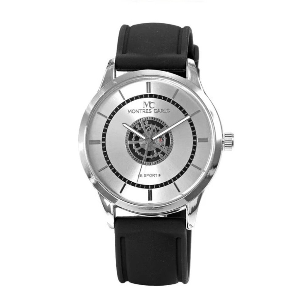 48mm Montres Carlo Men's Luxury Fashion Silicone Band Sports Analog Dress Watch